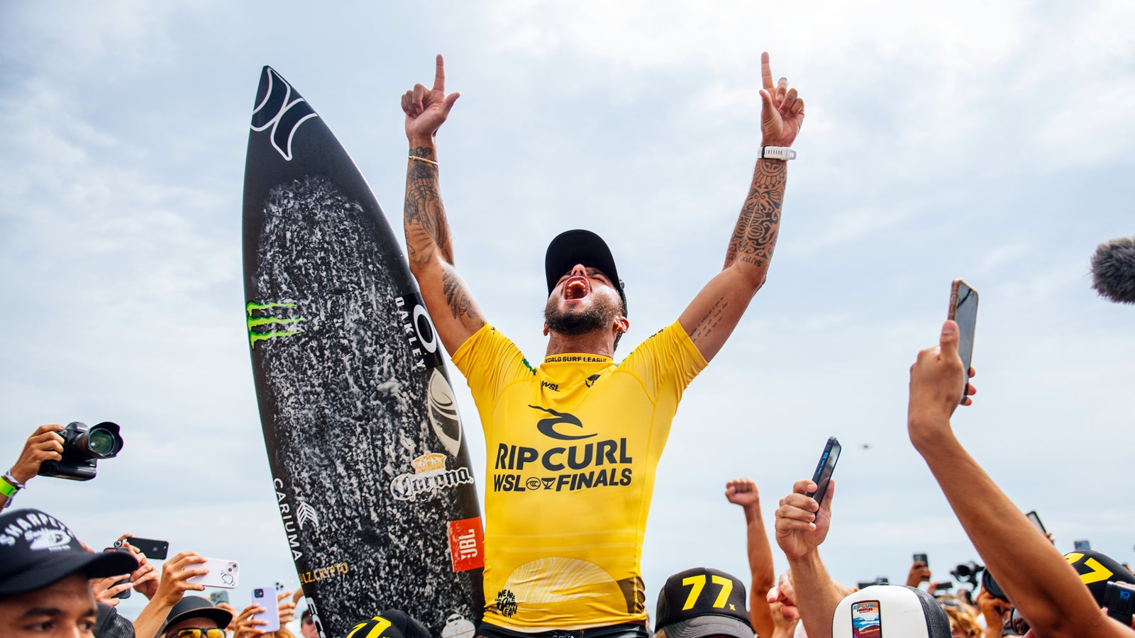 Filipe Toledo is your 2022 WSL Champion! Photo © Tiago Diz / WSL